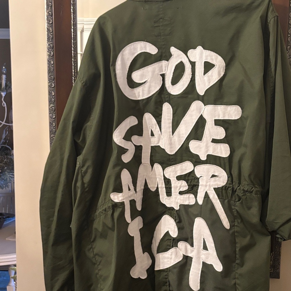 R13 Olive Green Military Jacket with White Lettering RARE!!!